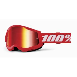 Kinder-Motocross-Brille 100 % STRATA 2 rot (rotes Plexiglas)