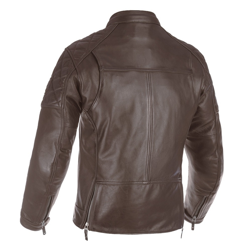 Leder-Motorradjacke Oxford Route 73 2.0 braun Ausverkauf
