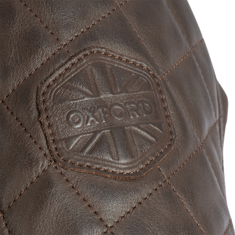 Leder-Motorradjacke Oxford Route 73 2.0 braun Ausverkauf