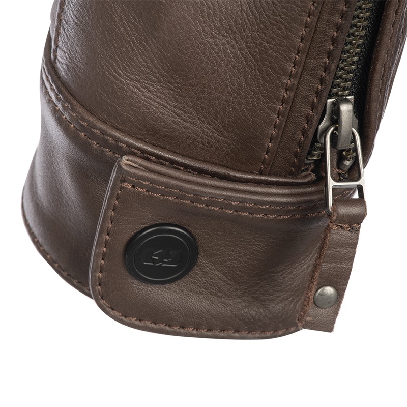 Leder-Motorradjacke Oxford Route 73 2.0 braun Ausverkauf