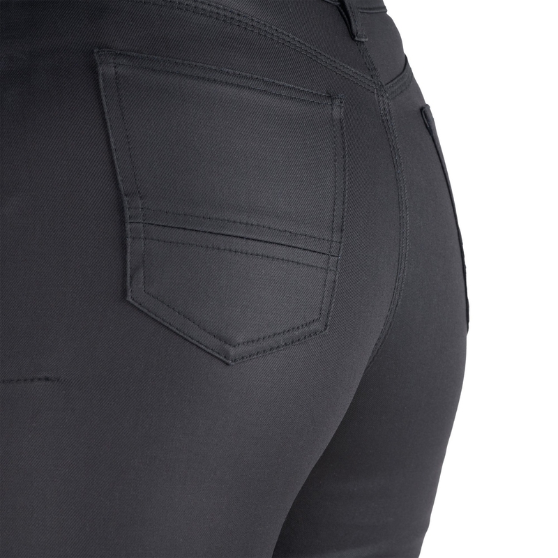 Damen-Motorradjeans Oxford Original Approved Waxed Jeggins AA Schwarz