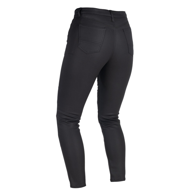 Oxford Original Approved Waxed Jeggins AA Kurz geschnittene Motorradjeans für Damen in Schwarz