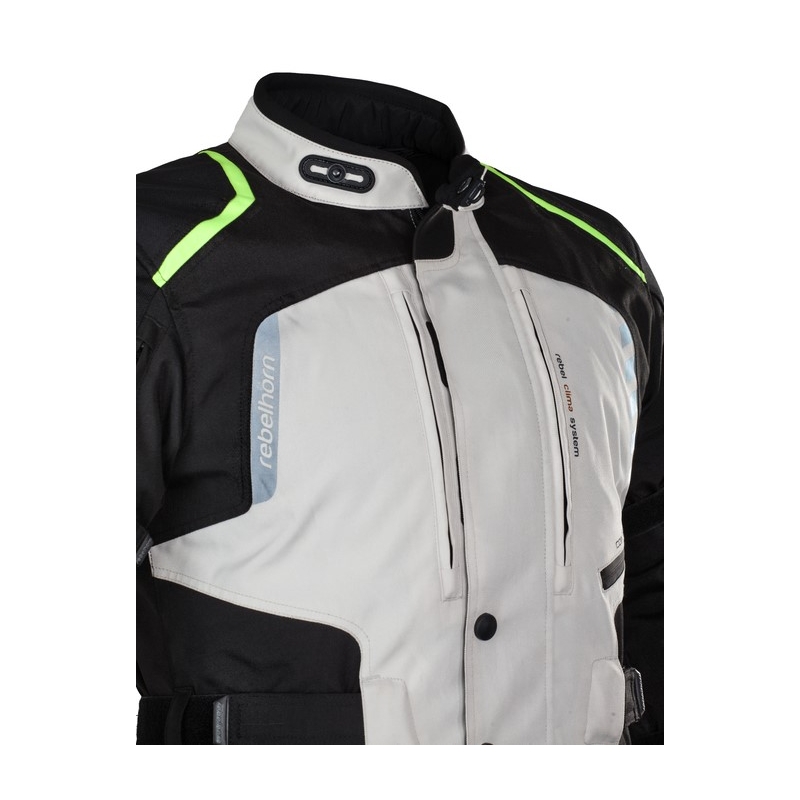 Moto Jacke Rebelhorn Hiker II schwarz-grau-fluo gelb Ausverkauf