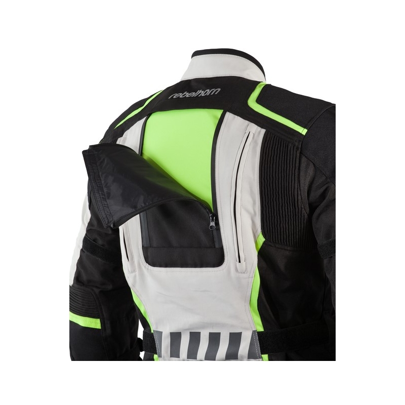 Moto Jacke Rebelhorn Hiker II schwarz-grau-fluo gelb Ausverkauf