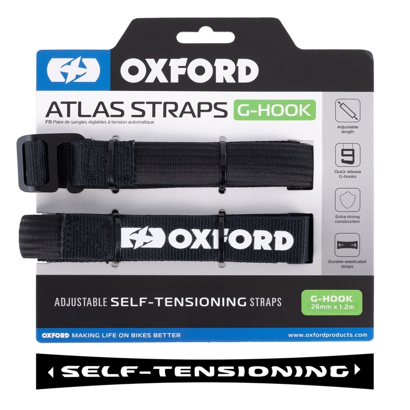 Gepäckgurte Oxford Atlas G-Hook 2 Stück schwarz 26 mm x 1,2 m