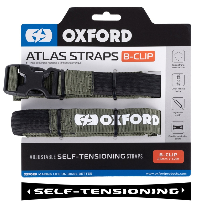 Gepäckgurte Oxford Atlas B-Clip 2 Stück grün 26 mm x 1,2 m