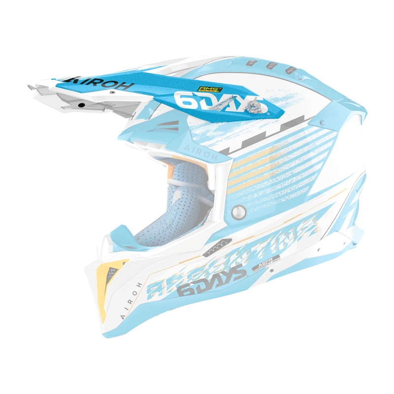 Visier für Airoh Aviator Six Days Argentina Helm blau-weiß