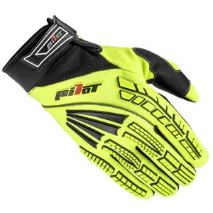 Kinder-Motocross-Handschuhe Pilot Pioneer fluo gelb-schwarz-rot