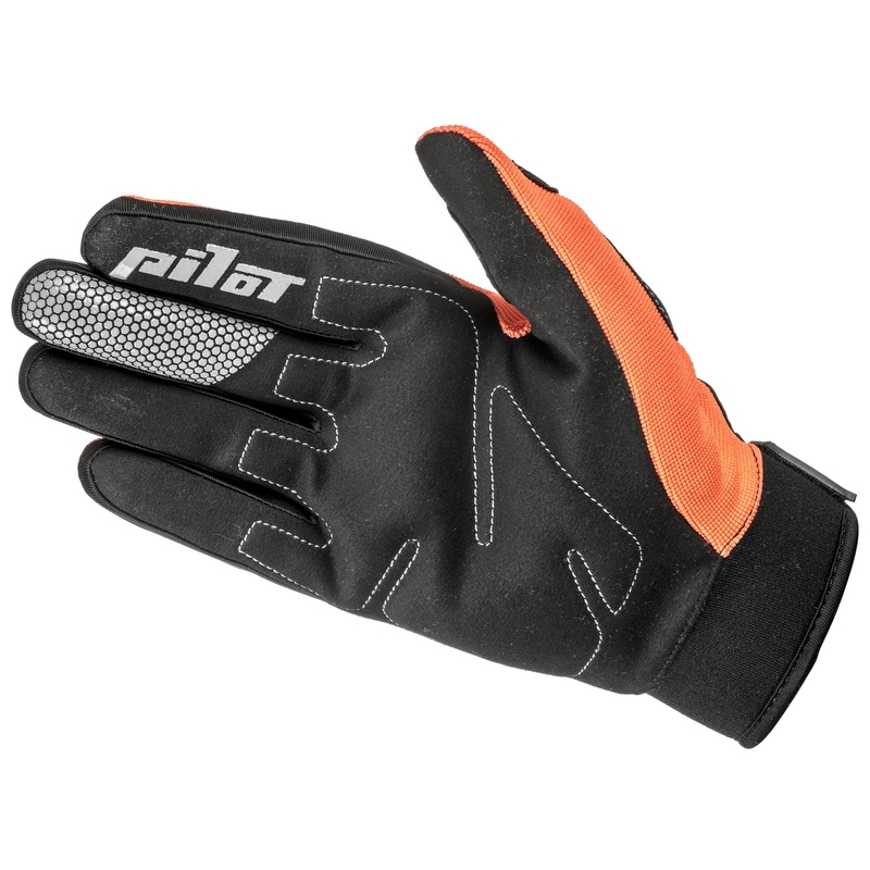 Kinder-Motocross-Handschuhe Pilot Pioneer fluo orange-schwarz