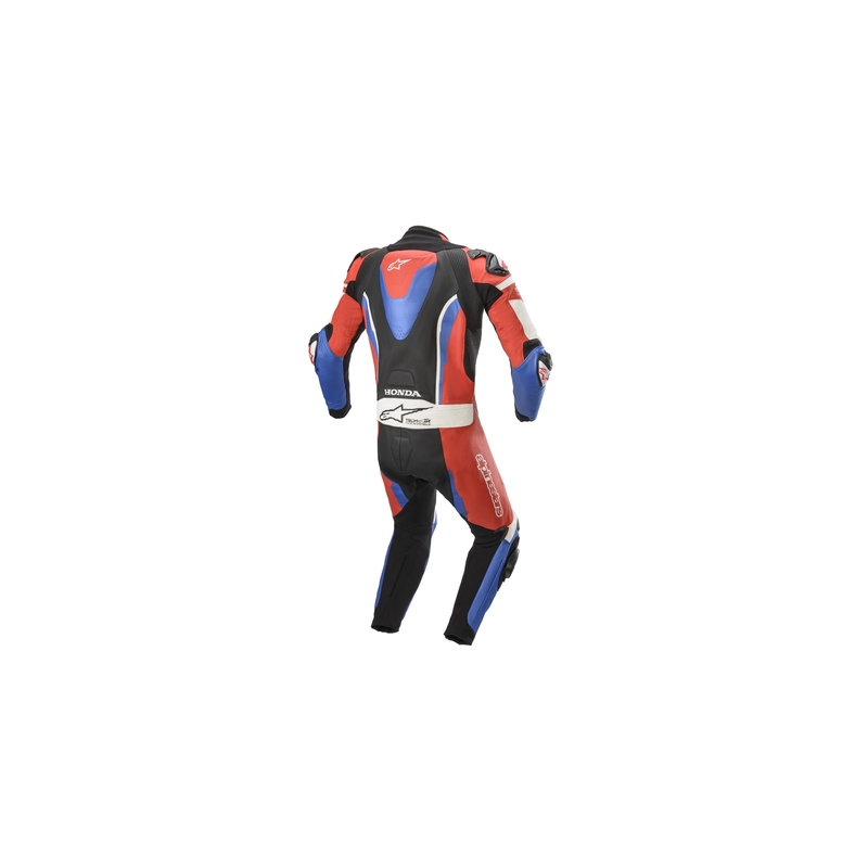 Einteiliger TECH-AIR-kompatibler Lederkombi Alpinestars GP Pro 3 Honda Collection Schwarz-Rot-Blau-Weiß