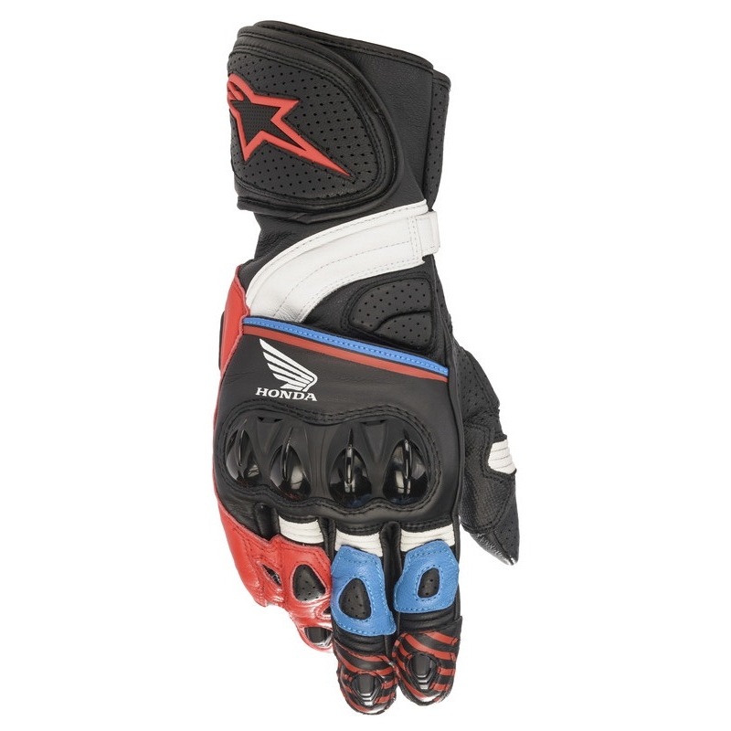 Motorradhandschuhe Alpinestars GP Plus R 2 Honda-Kollektion schwarz-rot-blau