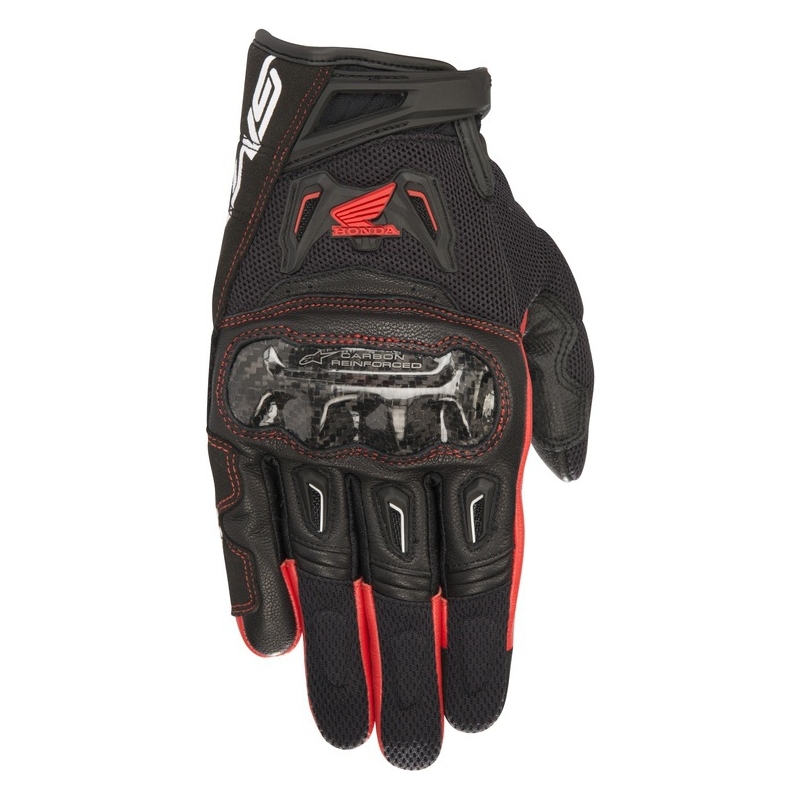 Motorradhandschuhe Alpinestars SMX-2 Air Carbon Honda Collection schwarz-rot