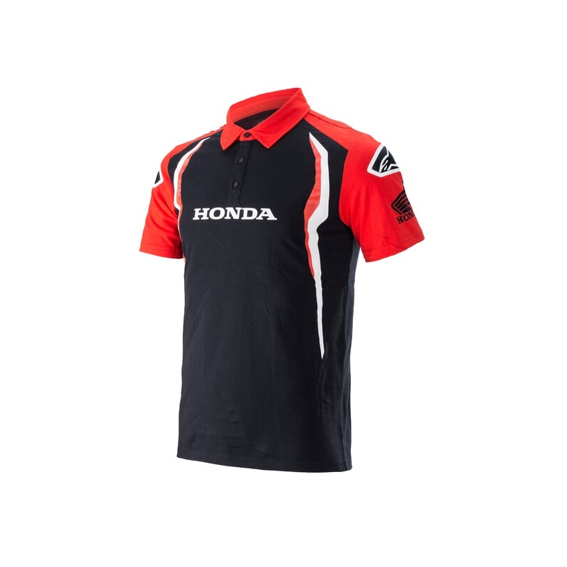 Poloshirt Alpinestars Honda rot-schwarz