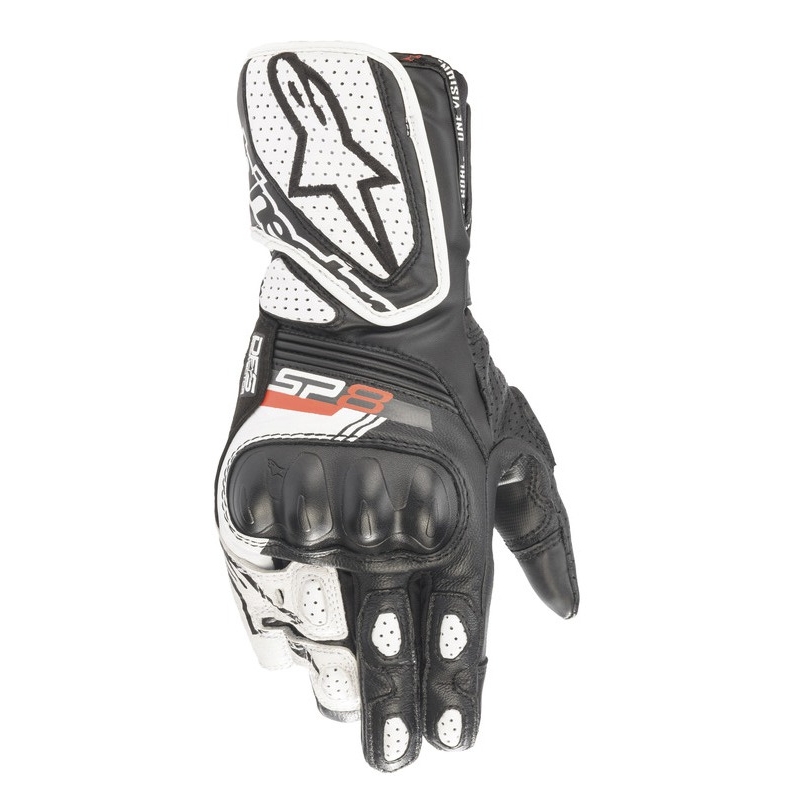 Damen-Motorradhandschuhe Alpinestars SP-8 schwarz-weiß