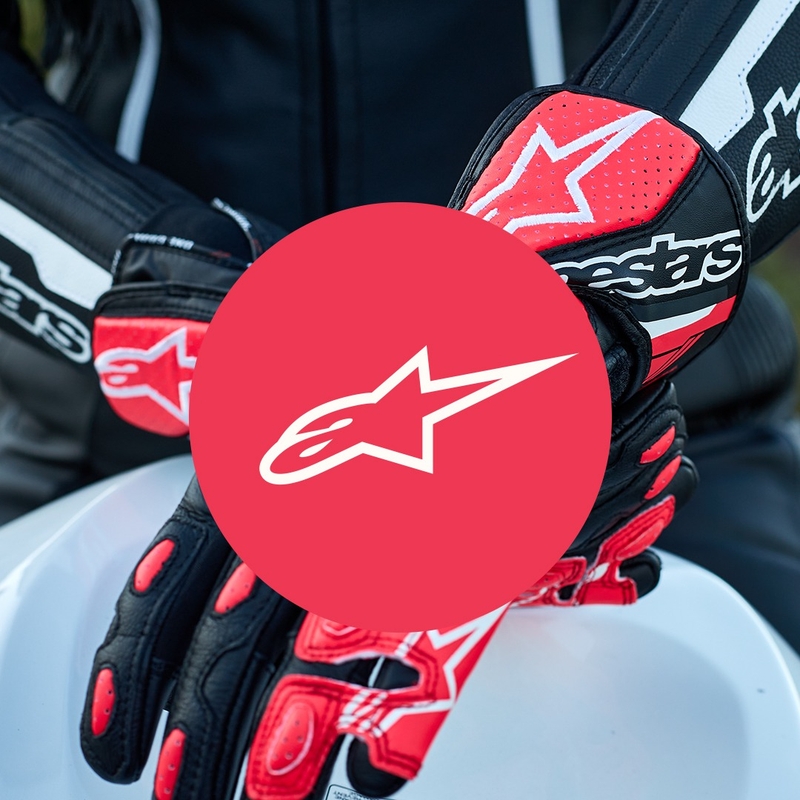 Damen-Motorradhandschuhe Alpinestars SP-8 schwarz-weiß