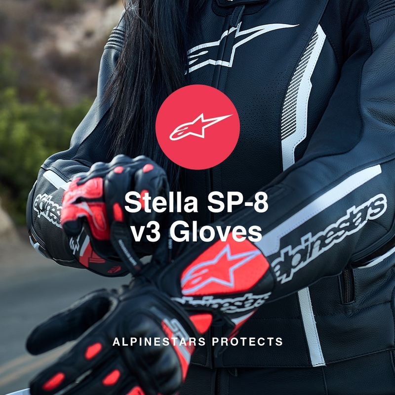 Damen-Motorradhandschuhe Alpinestars SP-8 schwarz-weiß
