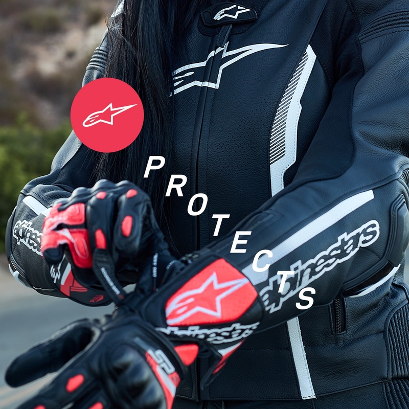 Damen-Motorradhandschuhe Alpinestars SP-8 schwarz-weiß