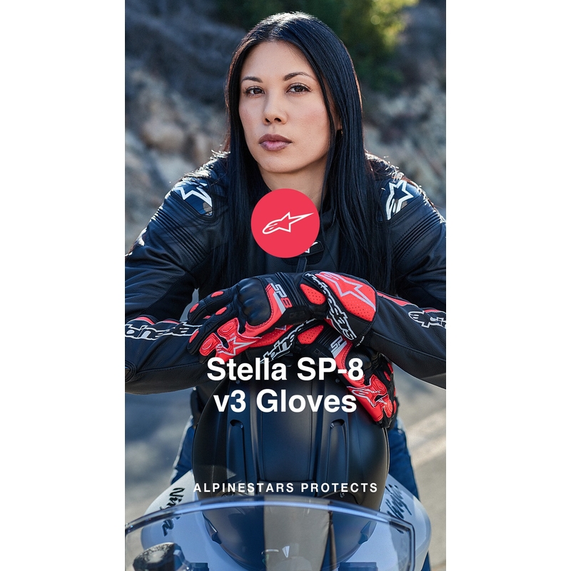 Damen-Motorradhandschuhe Alpinestars SP-8 schwarz-weiß