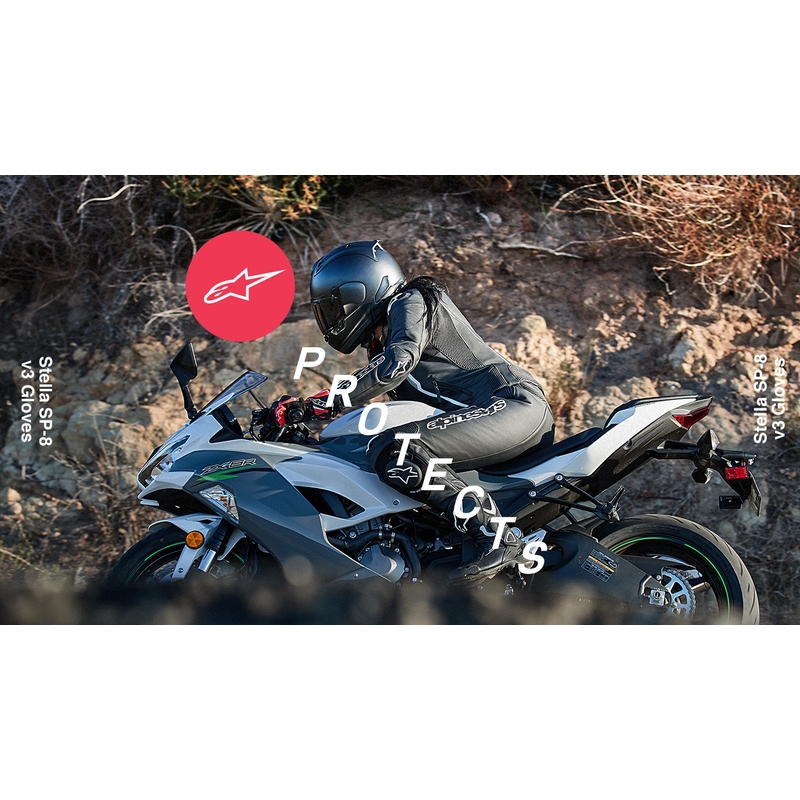 Damen-Motorradhandschuhe Alpinestars SP-8 schwarz-weiß