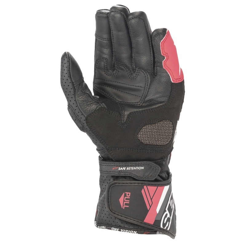 Damen-Motorradhandschuhe Alpinestars SP-8 schwarz-weiß-rosa
