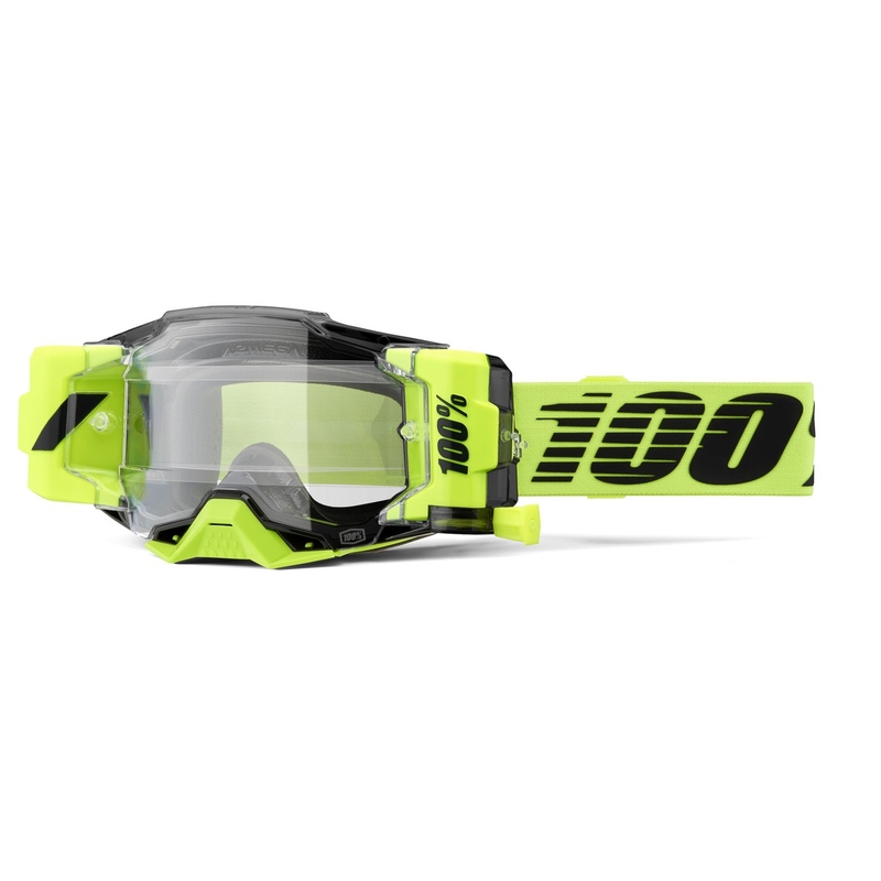 Motocross-Brille 100 % – USA Armega Forecast fluo grün (klares Glas)