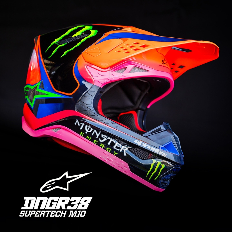 Alpinestars Supertech S-M10 HAIDEN DEEGAN Edition Motocross-Helm fluo orange-lila-pink-grün