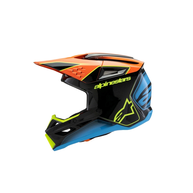 Alpinestars S-M3 FRAY Kinder-Motocrosshelm Schwarz-Fluo Orange-Fluo Gelb-Türkis