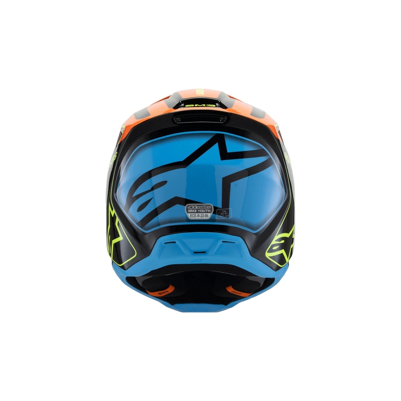 Alpinestars S-M3 FRAY Kinder-Motocrosshelm Schwarz-Fluo Orange-Fluo Gelb-Türkis