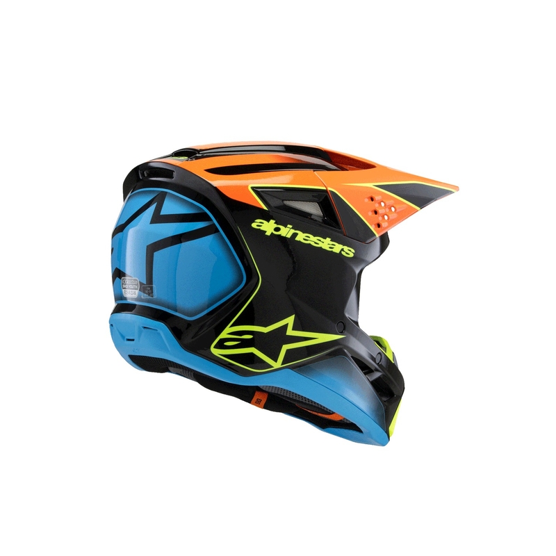 Alpinestars S-M3 FRAY Kinder-Motocrosshelm Schwarz-Fluo Orange-Fluo Gelb-Türkis