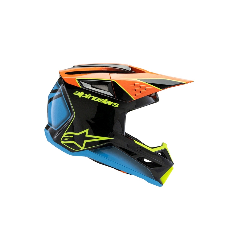 Alpinestars S-M3 FRAY Kinder-Motocrosshelm Schwarz-Fluo Orange-Fluo Gelb-Türkis