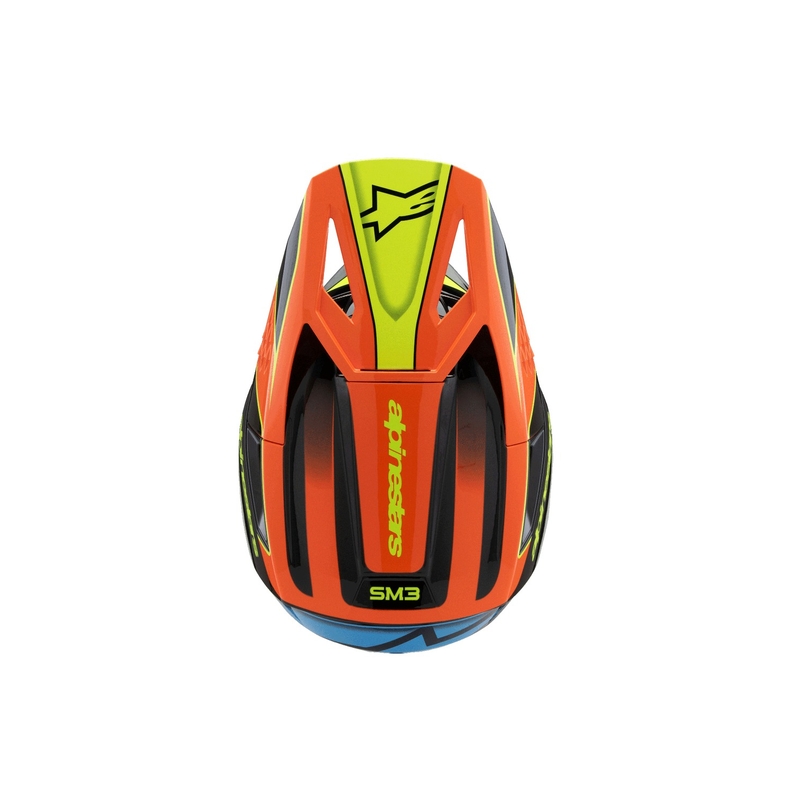 Alpinestars S-M3 FRAY Kinder-Motocrosshelm Schwarz-Fluo Orange-Fluo Gelb-Türkis
