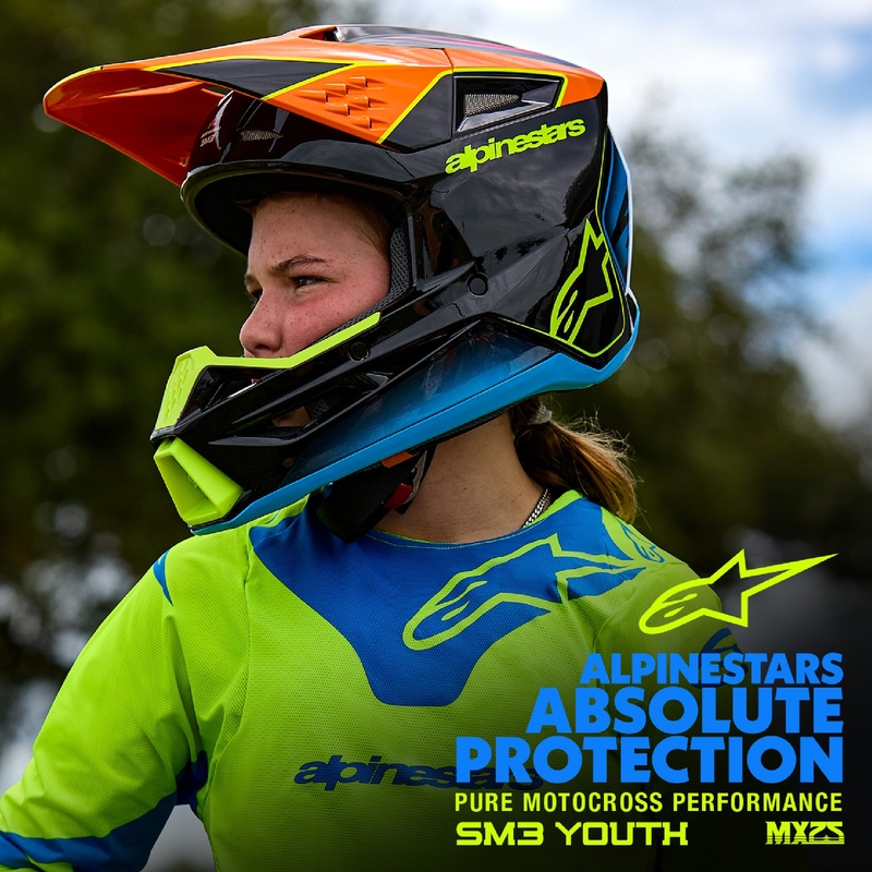 Alpinestars S-M3 Solid Kinder Motocross Helm Mattschwarz