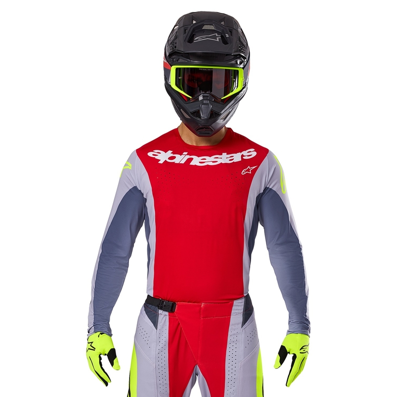 Alpinestars Techstar Melt Motocross-Trikot rot-grau