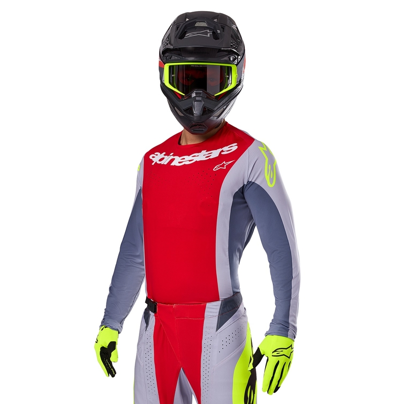 Alpinestars Techstar Melt Motocross-Trikot rot-grau