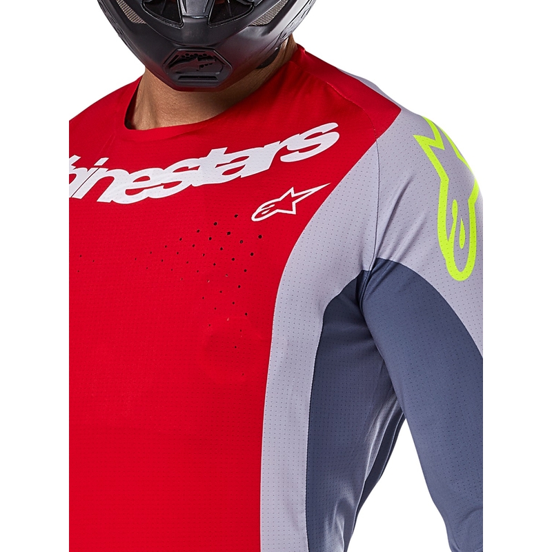 Alpinestars Techstar Melt Motocross-Trikot rot-grau