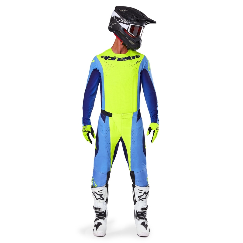 Motocross-Trikot Alpinestars Techstar Melt fluo gelb-blau