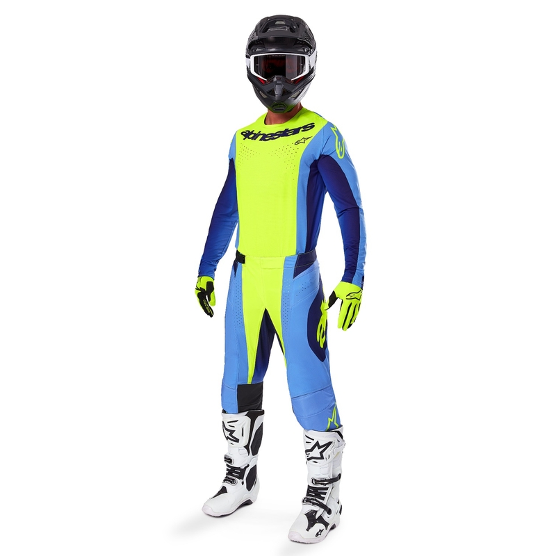 Motocross-Trikot Alpinestars Techstar Melt fluo gelb-blau