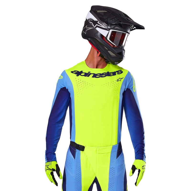 Motocross-Trikot Alpinestars Techstar Melt fluo gelb-blau