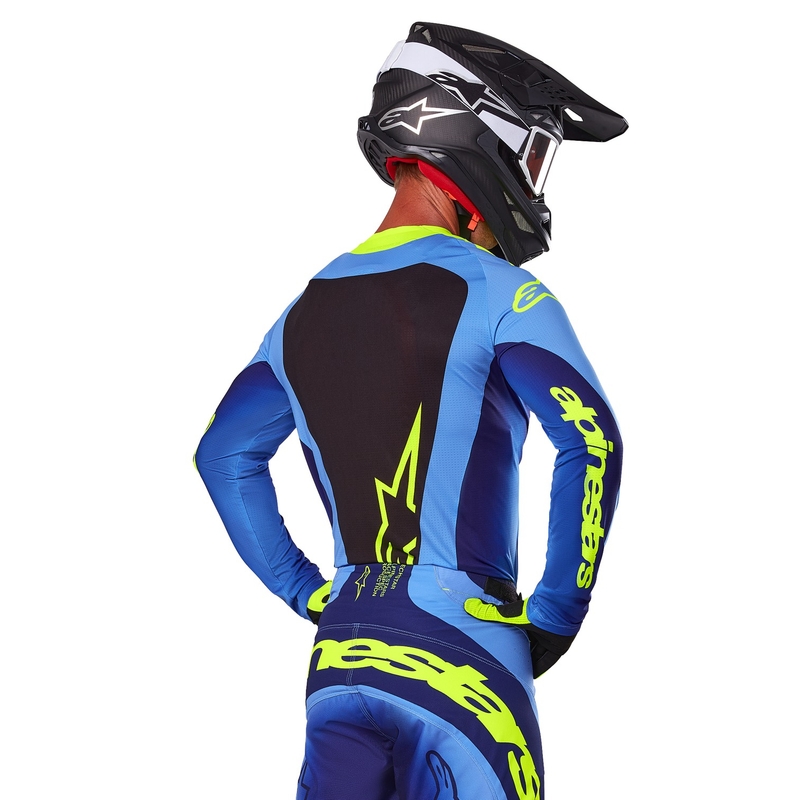 Motocross-Trikot Alpinestars Techstar Melt fluo gelb-blau