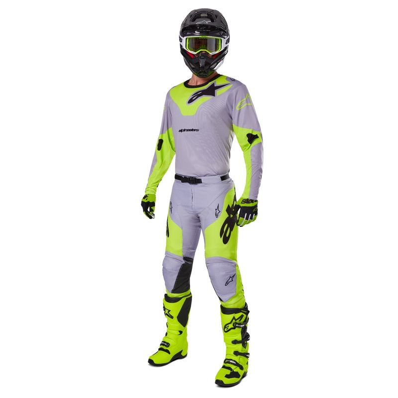 Motocross-Trikot Alpinestars Racer Veil grau-fluo gelb