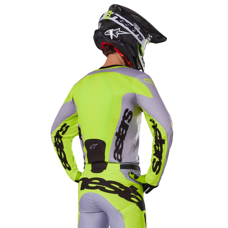 Motocross-Trikot Alpinestars Racer Veil grau-fluo gelb