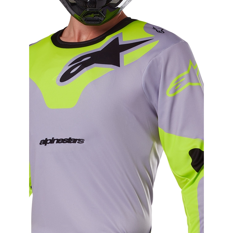 Motocross-Trikot Alpinestars Racer Veil grau-fluo gelb