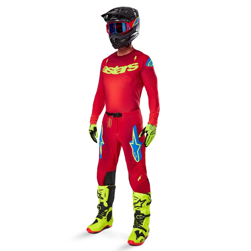 Alpinestars Supertech Maker Motocross-Trikot rot-fluo gelb