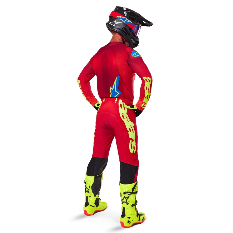 Alpinestars Supertech Maker Motocross-Trikot rot-fluo gelb