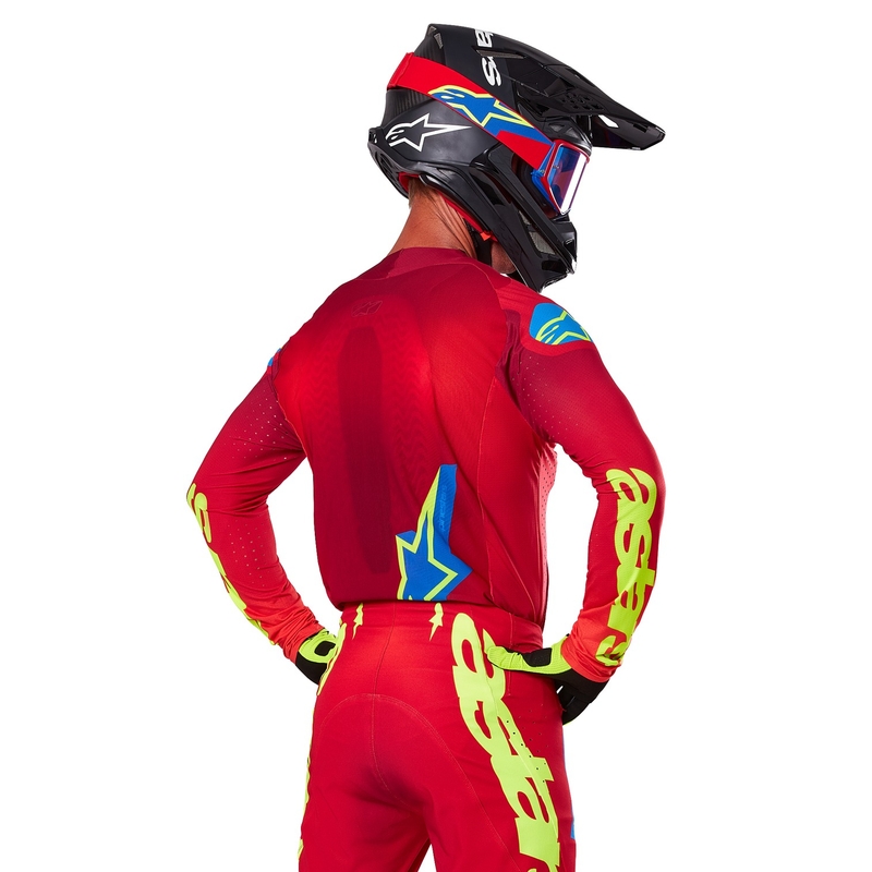 Alpinestars Supertech Maker Motocross-Trikot rot-fluo gelb