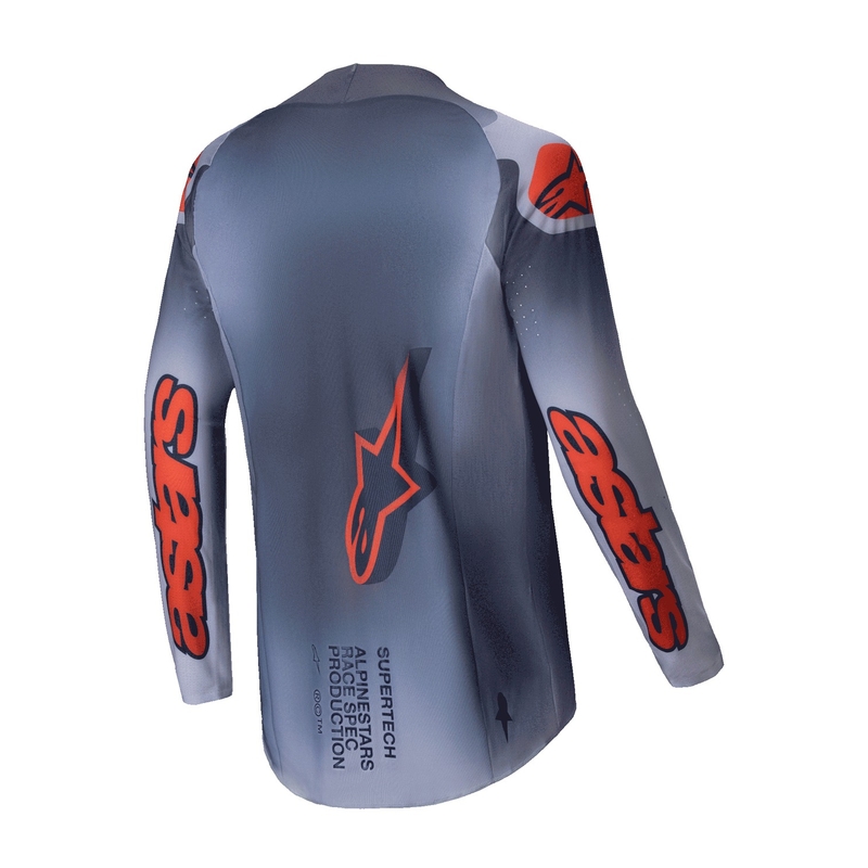 Motocross-Trikot Alpinestars Supertech Lipan grau-fluo orange