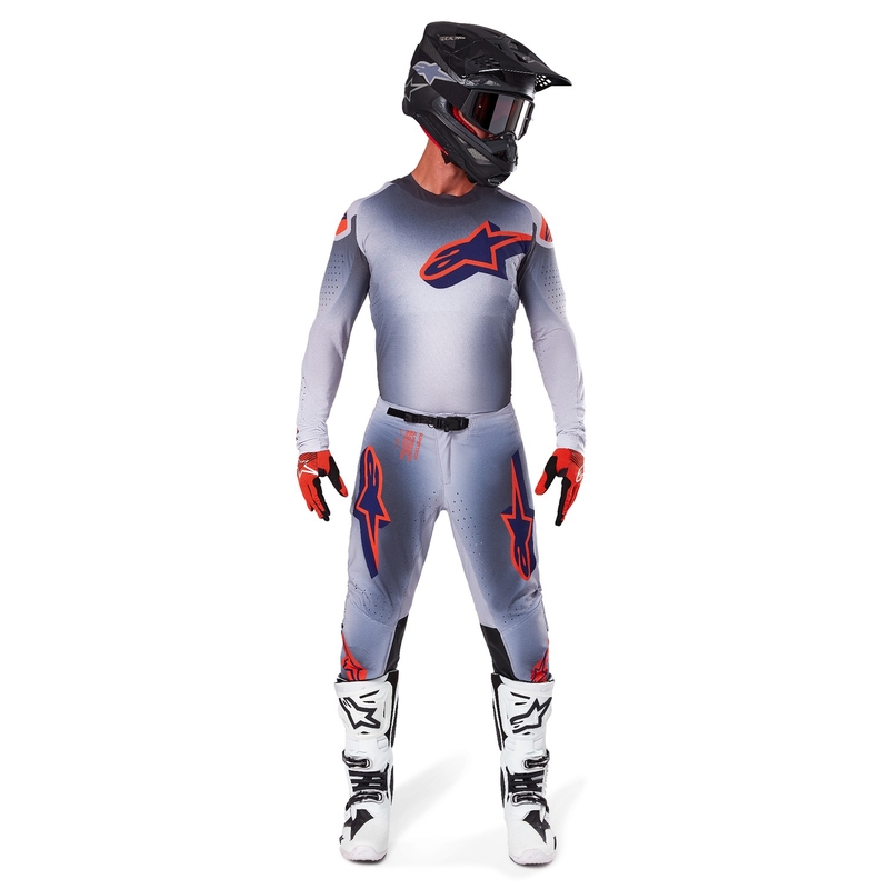 Motocross-Trikot Alpinestars Supertech Lipan grau-fluo orange