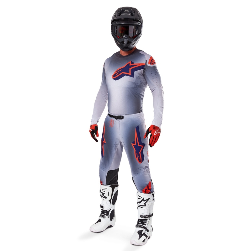 Motocross-Trikot Alpinestars Supertech Lipan grau-fluo orange