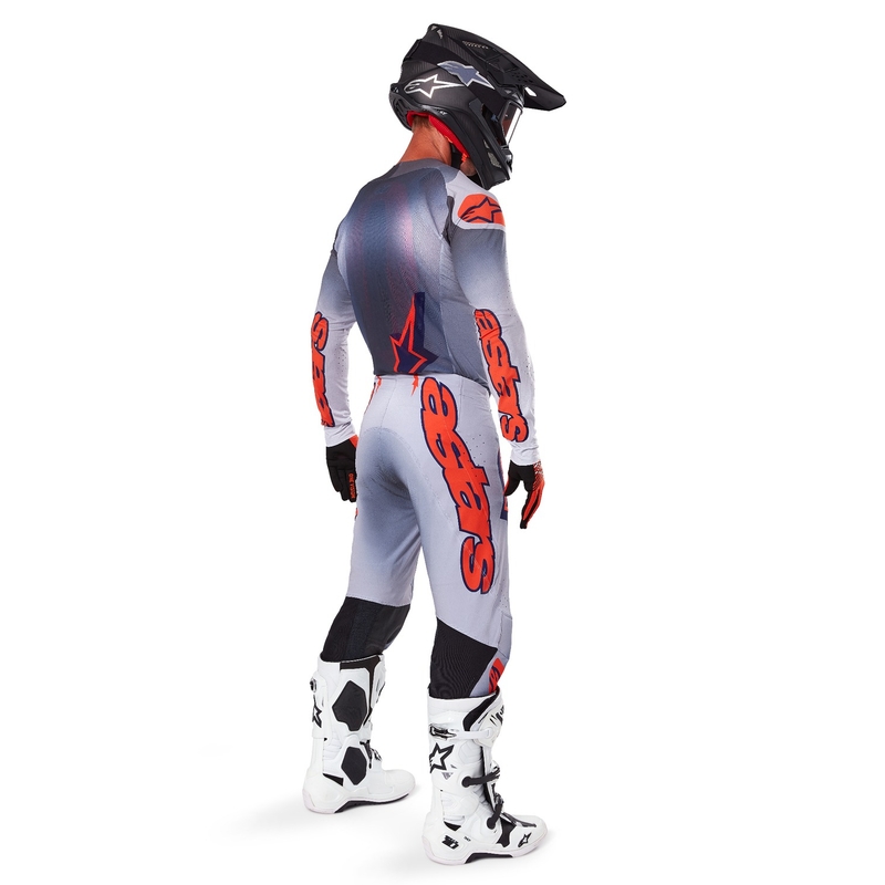 Motocross-Trikot Alpinestars Supertech Lipan grau-fluo orange
