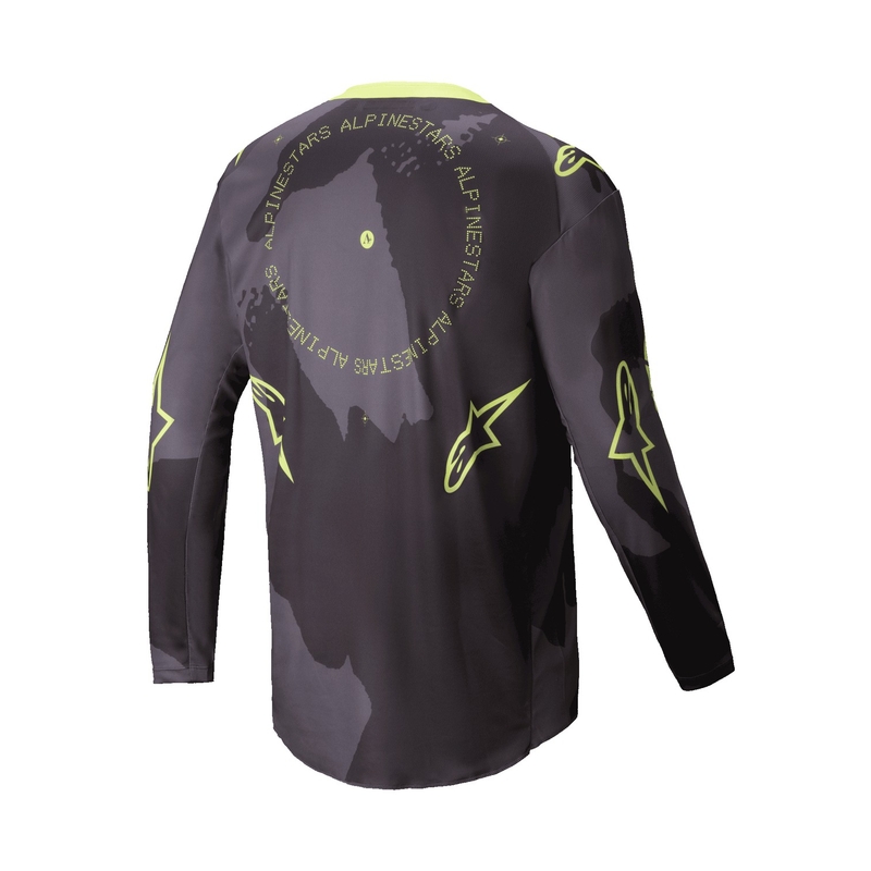 Alpinestars Racer Hollow Motocross-Trikot in dunklem Camo-Fluo-Gelb